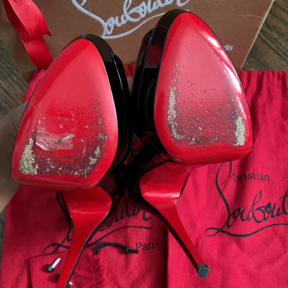 AuthenticChristian Louboutin Lady Peep 150 Patent Calf - Picture 6 of 17